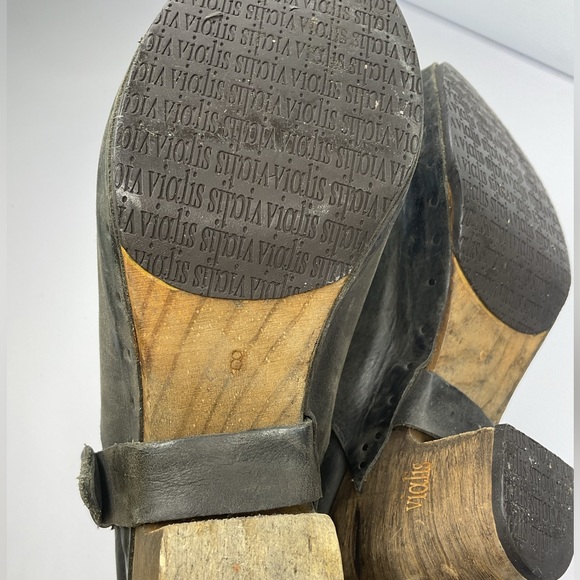 957-VIALIS Rambla Leather Fold Over Clog Bootie - Picture 7 of 10